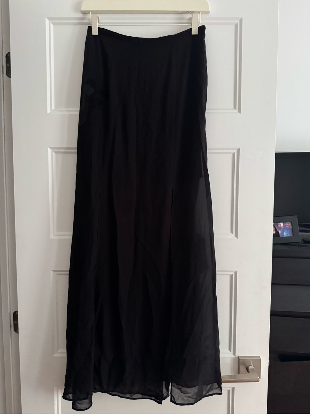H&M Black Maxi Skirt - Flowing Sheer Hem